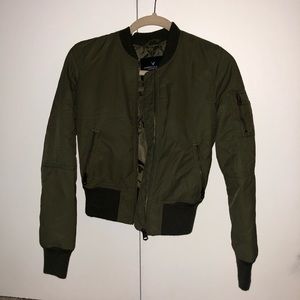 Olive green bomber jacket